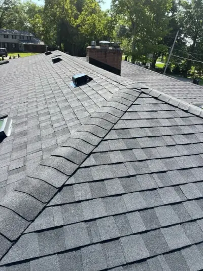 Finished roof left view